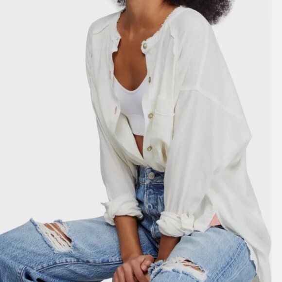 We The Free Tops - Free People White Blouse "EUC"